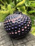 Purple & Black Spiral Carved Ceramic Bud Vase