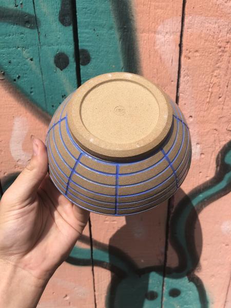 Blue Carved Ceramic Bowl Set picture