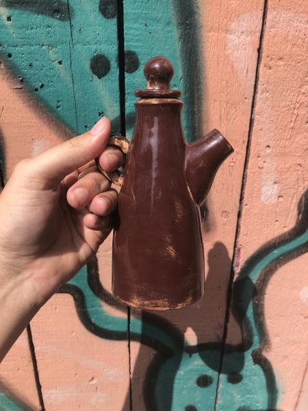 Copper Red Brown Ceramic Oil Dispenser Teapot picture