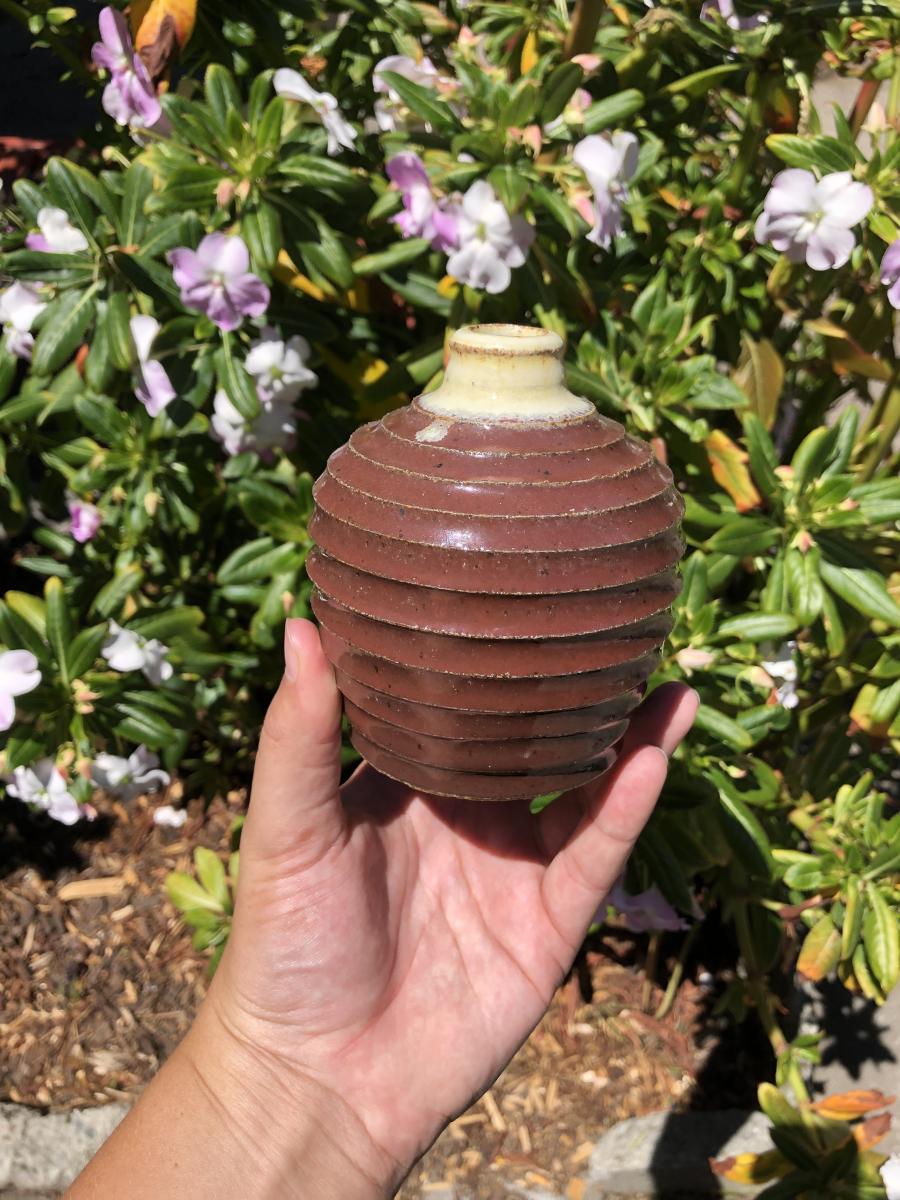 Small Carved Ceramic Bud Vase - MADE TO ORDER picture