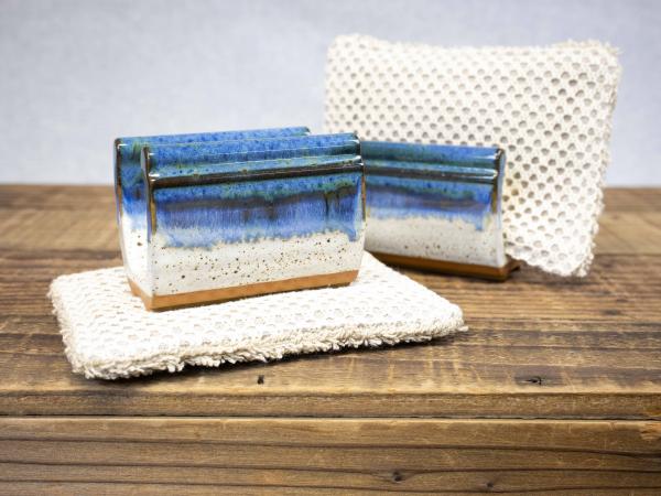 Pottery Sponge Holder, Ocean Blue picture