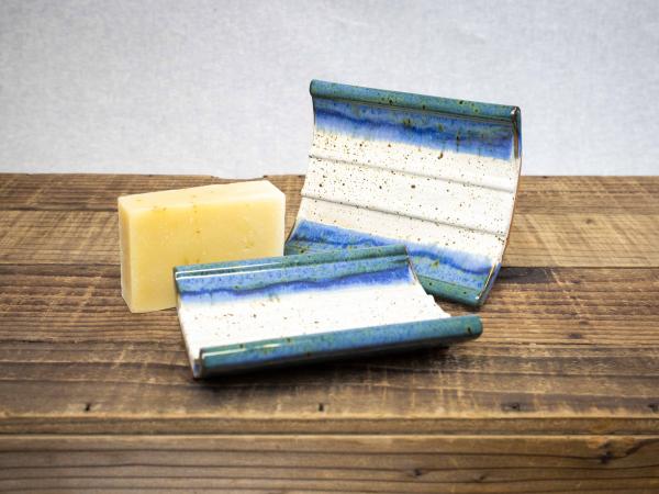 Pottery Soap Dish, Ocean Blue