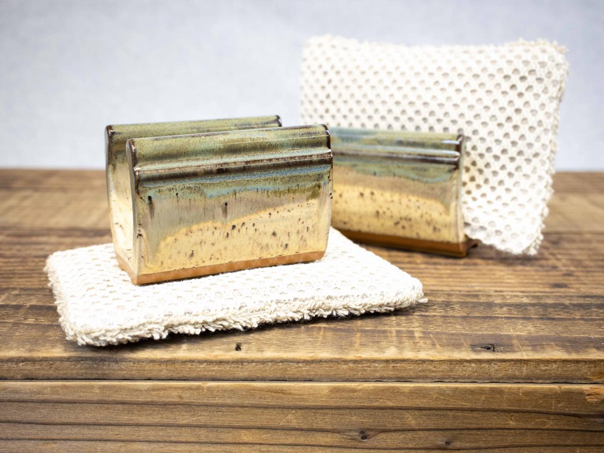 Pottery Sponge Holder, Sage Grey picture