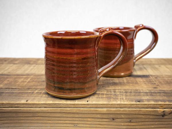 Wheel Thrown Pottery Mug, Deep Red