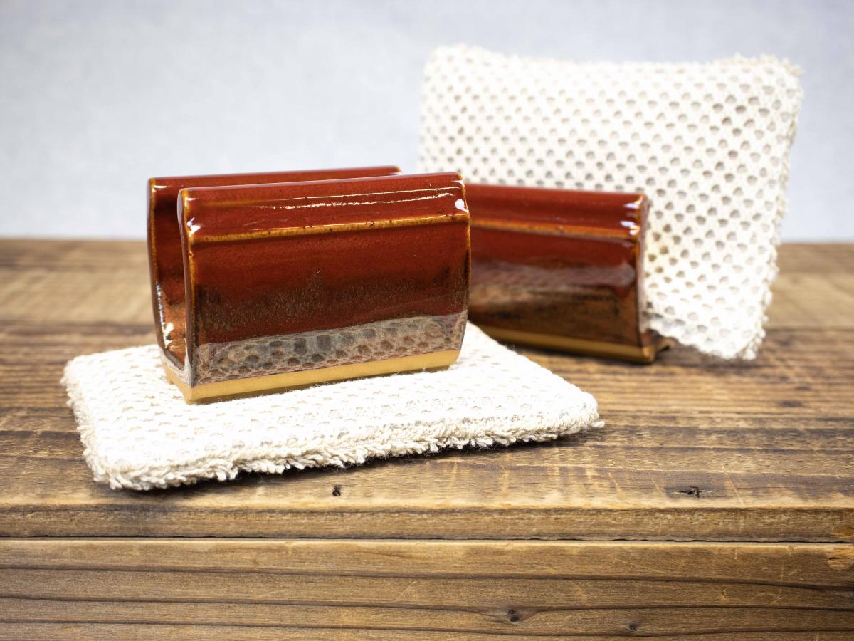 Pottery Sponge Holder, Deep Red picture