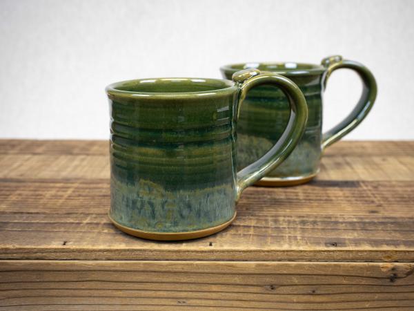 Wheel Thrown Pottery Mug, Celedon Green picture