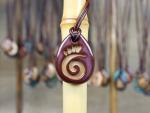 Spiral Pendant with Gift Box and Gift Tag, Pottery Pendant, Diffuser Pendant, Bohemian Necklace, Ceramic Jewelry