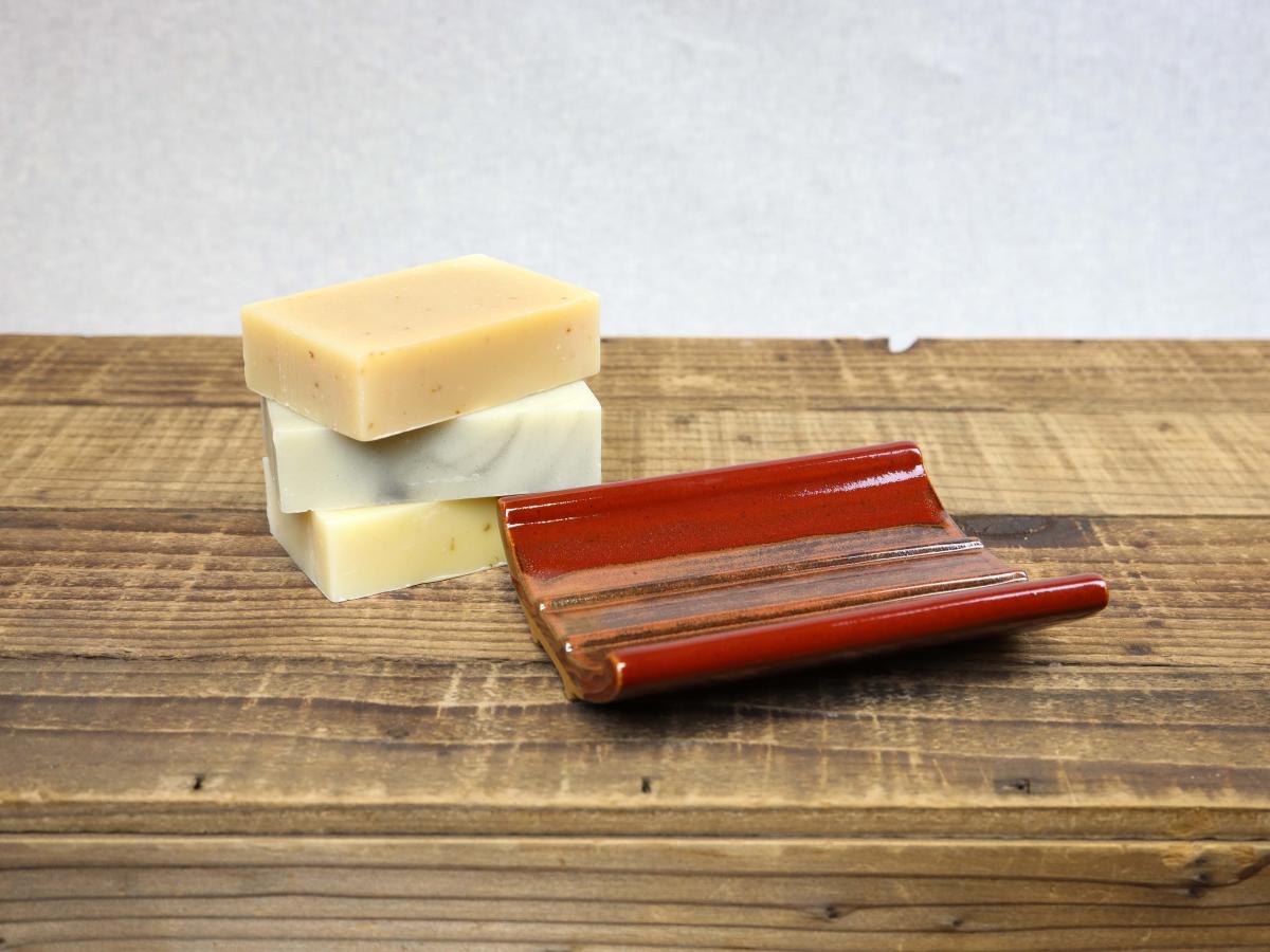 Pottery Soap Dish, Deep Red picture