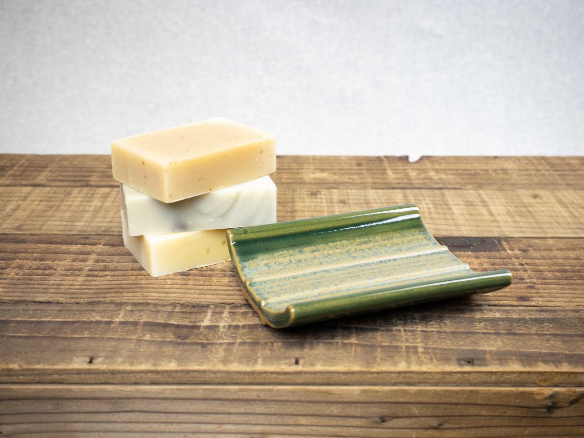 Pottery Soap Dish, Celedon Green picture