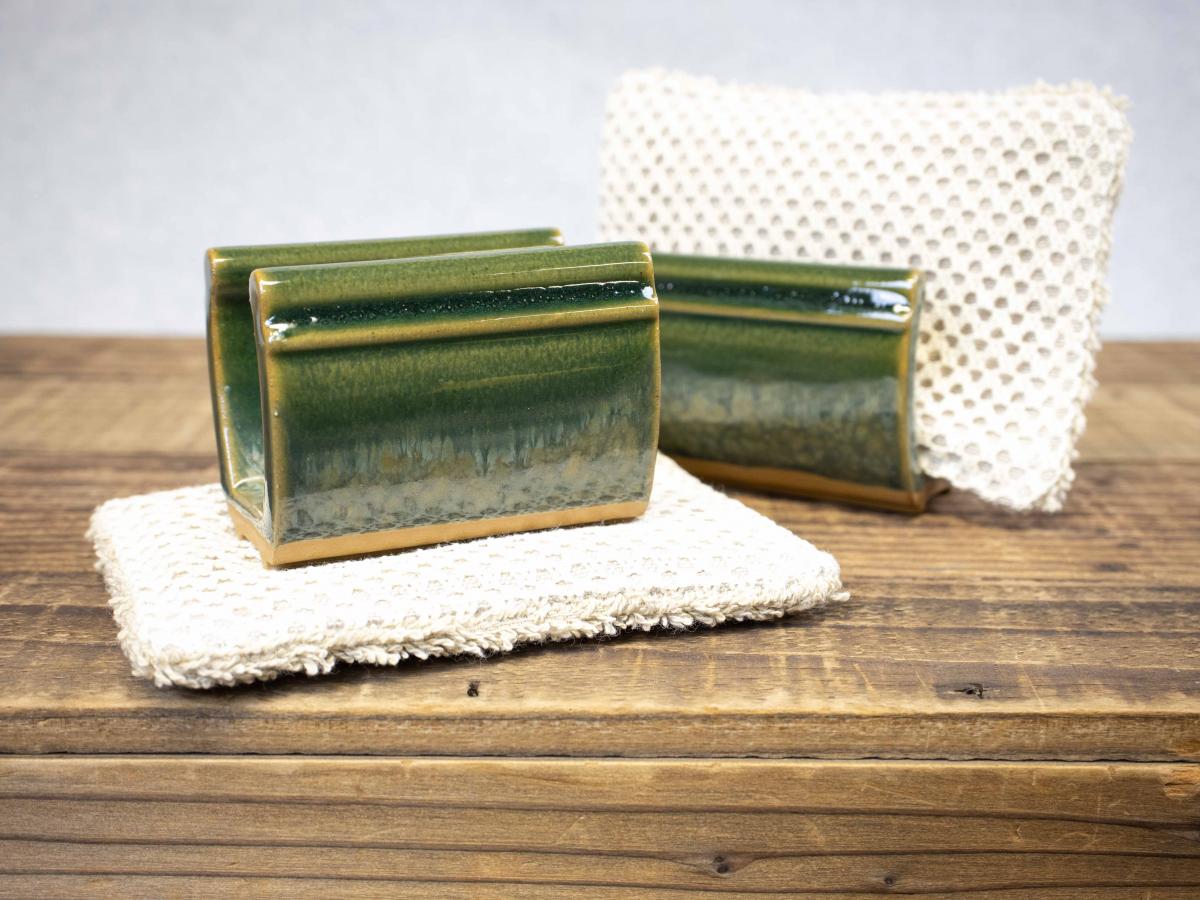 Pottery Sponge Holder, Celedon Green picture