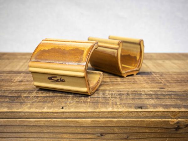 Pottery Sponge Holder, Tan Leather picture