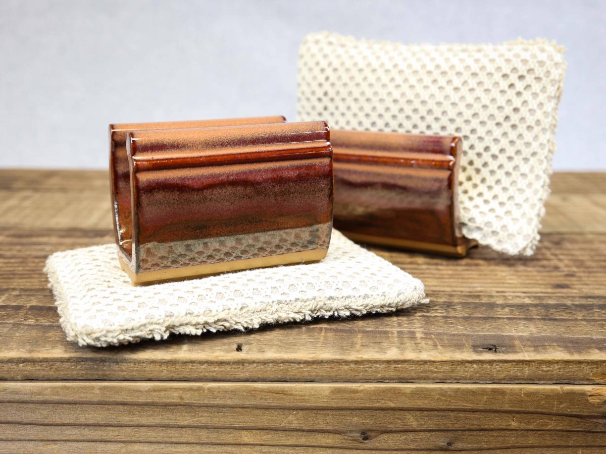 Pottery Sponge Holder, Smokey Plum picture