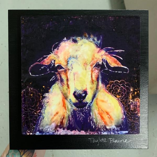 Goat on Metal (8x8) picture