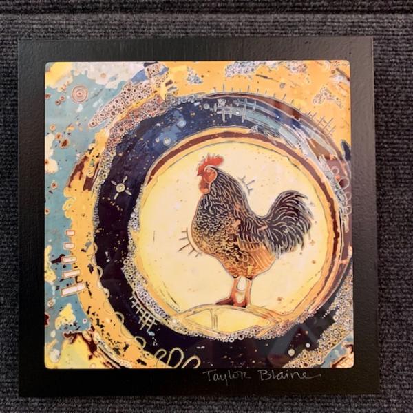 Rooster on Metal (8x8) picture