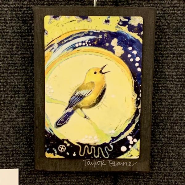 Singing Bird on Metal (4x6)