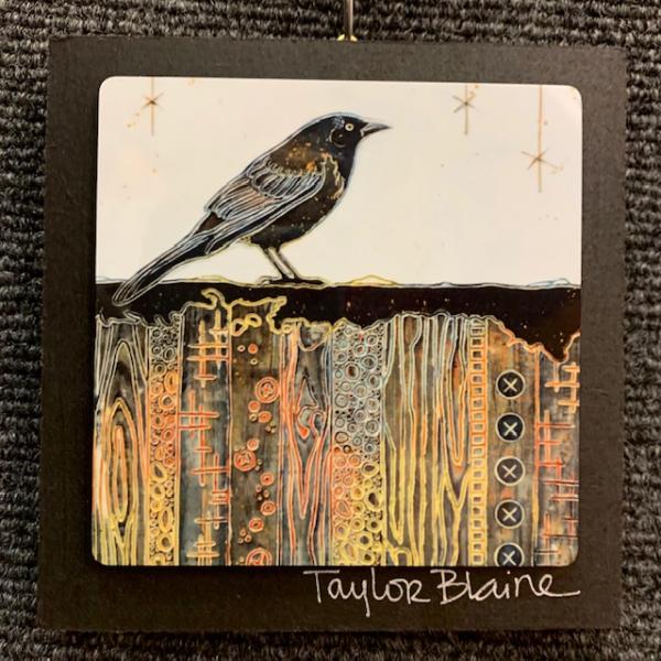 Grackle on Metal (4x4)