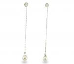 Sterling Silver Pearl Threader Earrings