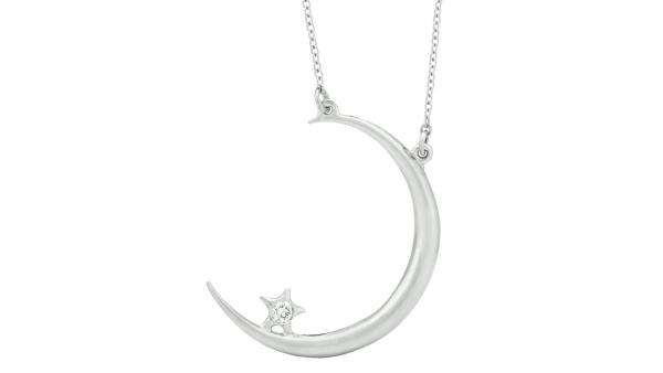 Luna Necklace, Silver & Diamond
