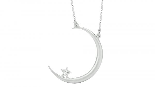 Luna Necklace, Silver & Diamond picture