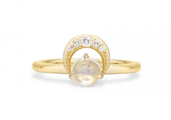 Soul Connection Rings, Gold & Moonstone & Diamonds picture