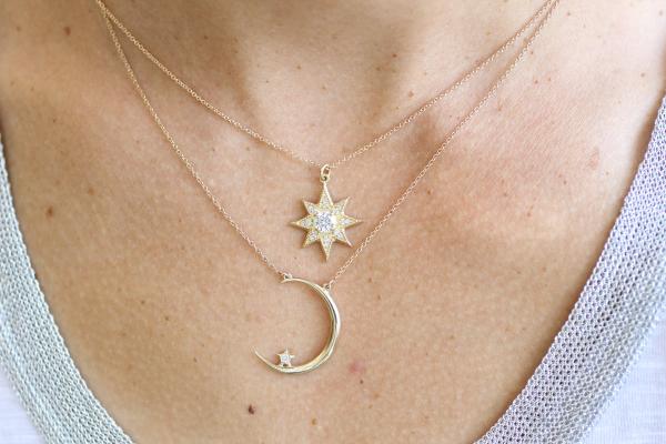 Luna Necklace, Silver & Diamond picture