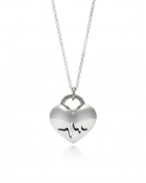 Heart Beat Necklace, Silver