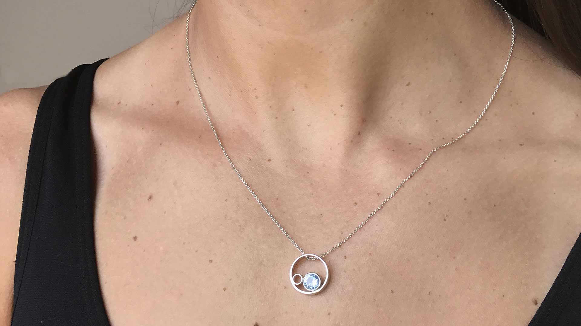 Duplet Necklace, Silver &Topaz picture