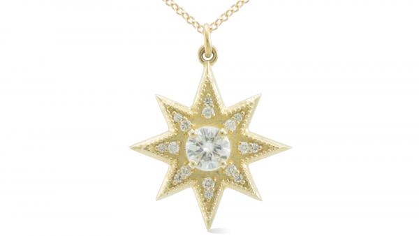 North Star Necklace,  Gold