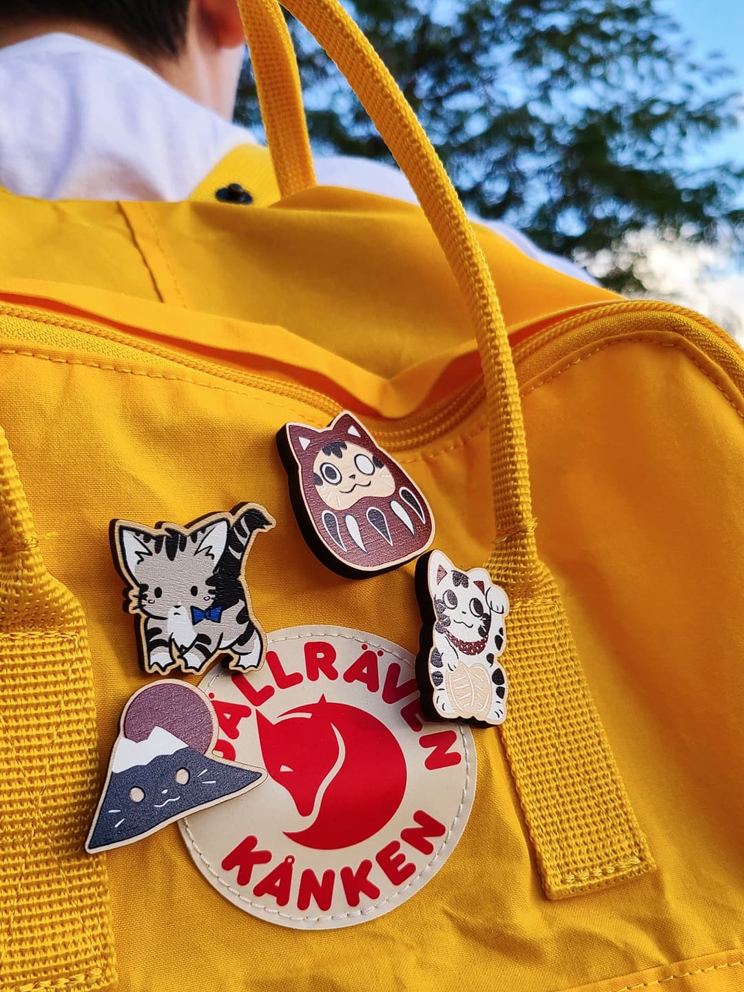 Japan Inspired Cat Wooden Pins and Magnets picture