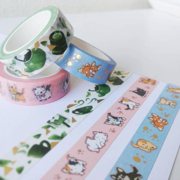Kitten, Puppy, and Matcha Washi Tape picture