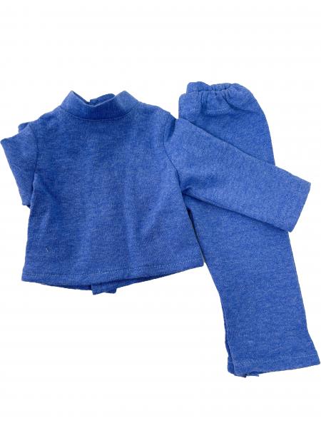 Simply Outfits -  Lt. Blue Cotton Pants Shirt Sets for 18-inch Dolls American Made