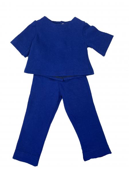 Simply Outfits -  Navy Cotton Pants Shirt Sets for 18-inch Dolls American Made