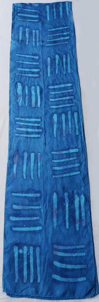 Batik Block Stripes Silk Scarf #003