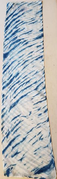 Shibori Pole Wrapped Indigo Silk Scarf #024 picture