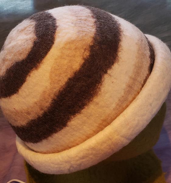 White with Brown Spiral Rolled Brim picture