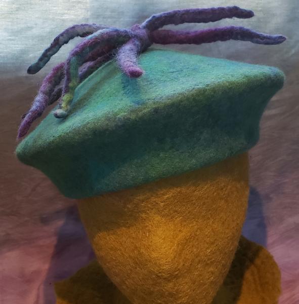 Beret-Blue Green Blend with Dreadlocks picture