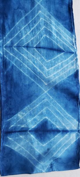 Shibori Machine Stitch Resist Silk Scarf #021 picture