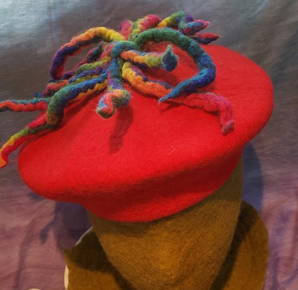 Red Beret with Dreadlocks