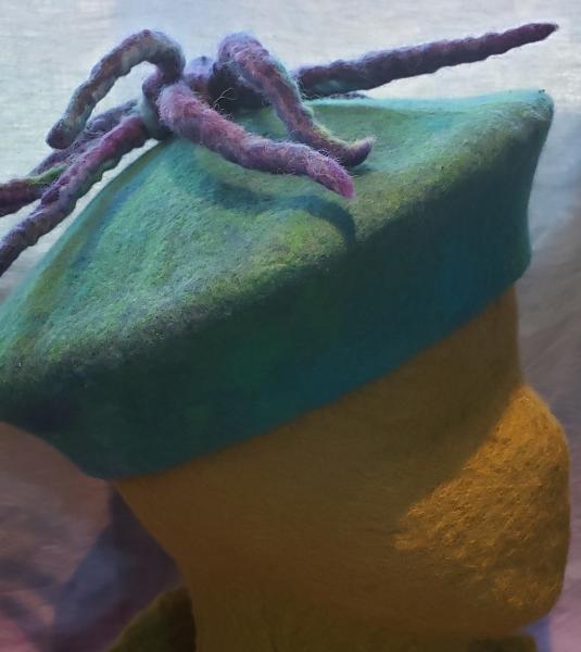 Beret-Blue Green Blend with Dreadlocks picture