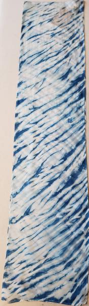 Shibori Pole Wrapped Indigo Silk Scarf #024 picture