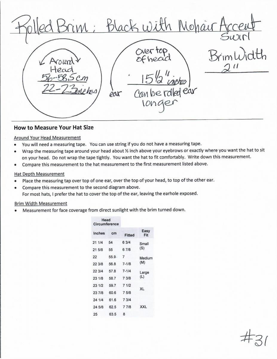 Black Rolled Brim with Mohair Swirl picture