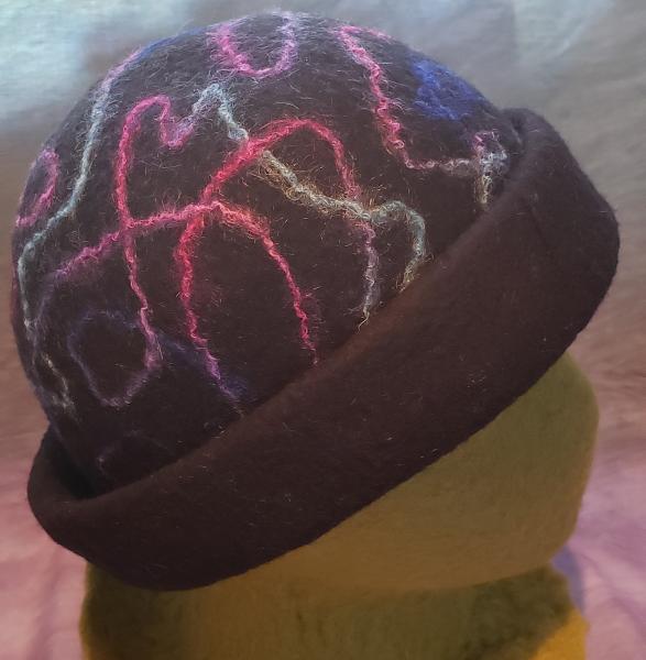 Black Rolled Brim with Mohair Swirl