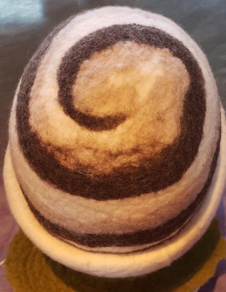 White with Brown Spiral Rolled Brim picture