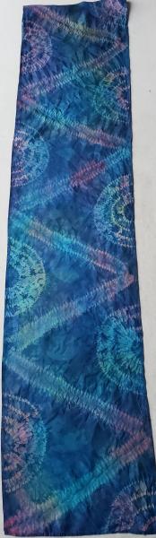 Shibori Stitch Resist Indigo Silk Scarf #023 picture