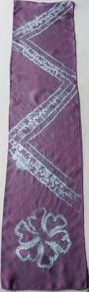 Shibori Stitch Resist Silk Scarf #012