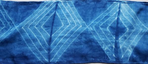 Shibori Machine Stitch Resist Silk Scarf #021 picture