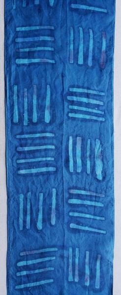 Batik Block Stripes Silk Scarf #003 picture