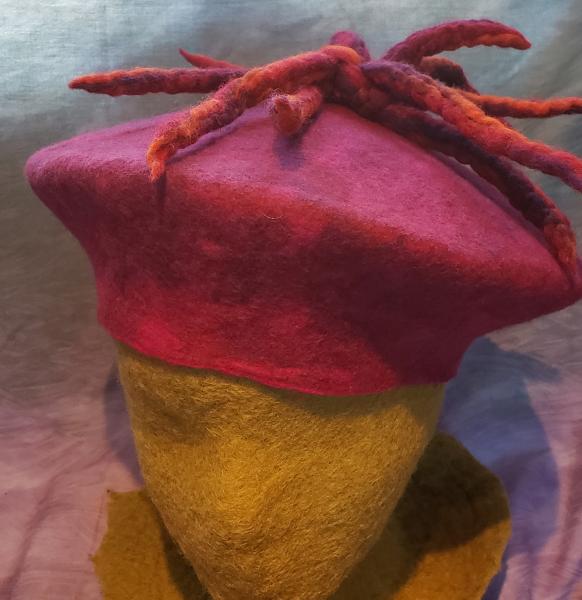 Beret-Magenta Purple Blend with Dreadlocks picture