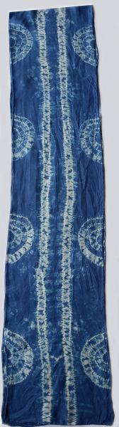 Shibori Stitch Resist Indigo Silk Scarf #002 picture