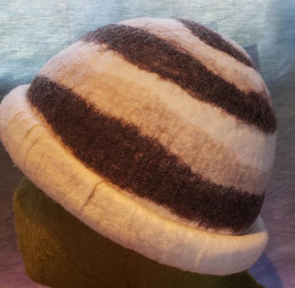 White with Brown Spiral Rolled Brim picture